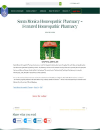 Santa Monica Homeopathic Pharmacy  Featured Homeopathic Pharmacy