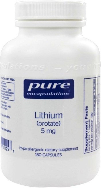 Lithium Orotate 5 mg. - 180 Vegetarian Capsules